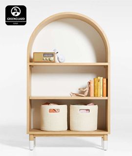 Aksel Wood Arched 3-Shelf Bookcase