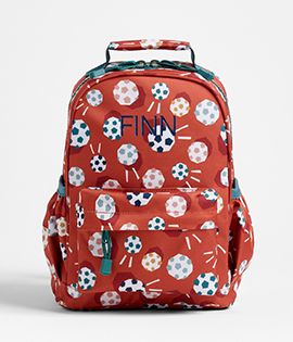 Soccer Print Medium Kids Backpack with Side Pockets