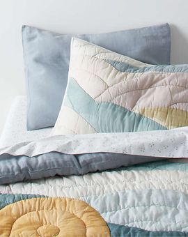 Cloud Embroidered Hand-Quilted Cotton Quilt