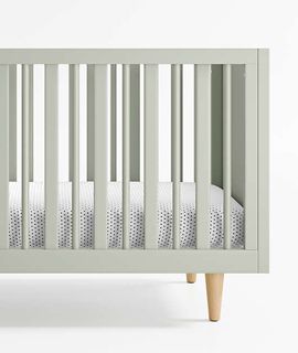 Finn Sage Green Wood Baby Crib