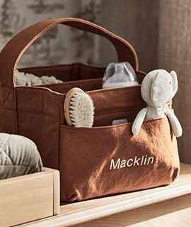 Almond Brown Cotton Diaper Caddy
