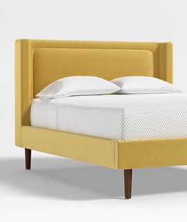 Weston Tuscan Yellow Boucle Upholstered Bed