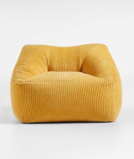 Tuscan Gold Velvet Corduroy Lounge Chair
