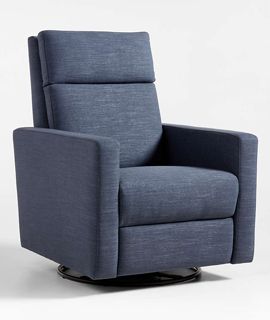 Rixby Navy Nursery Power Recliner Swivel Recliner Chair