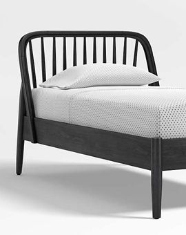 Bodie Spindle Ebonized Black Wood Twin Bed