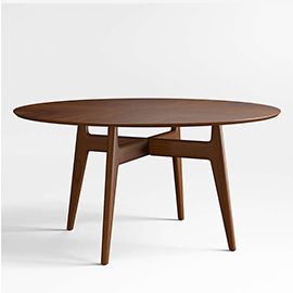 Tate 60" Walnut Wood Round Table