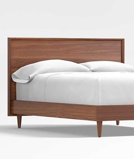 Tatum Walnut Mid-Century Wood Kids Bed