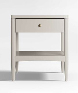 Hampshire Cozy Grey Wood Kids Nightstand with Drawer