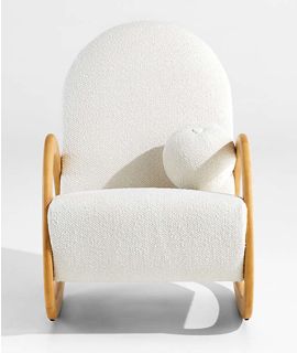 Pollie White Snow Boucle Nursery Rocking Chair