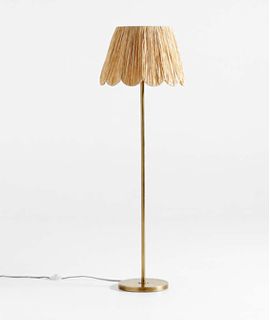 Greta Scalloped Raffia Floor Lamp