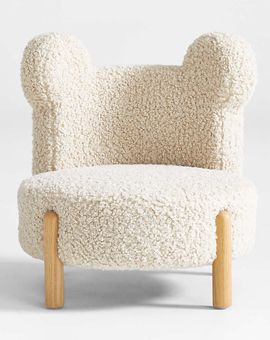 Sherpa Cream White Bear Play Chair