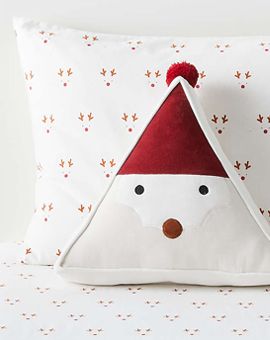 "Santa Claus Triangle Velvet Christmas Throw Pillow "