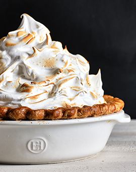 pumpkin pie with toasted meringue