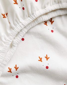 Supercozy Christmas Reindeer Organic Flannel Baby Crib Fitted Sheet