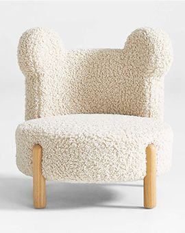 Sherpa Cream White Bear Play Chair