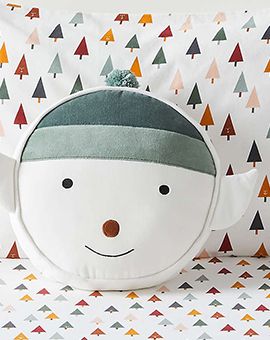 Elf Round Velvet Christmas Throw Pillow