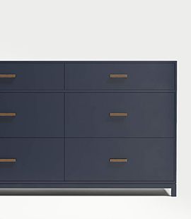 Parke Navy Blue Wood 6-Drawer Dresser