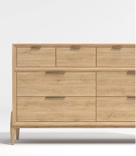 Bodie Natural Oak Wood Wide 8-Drawer Dresser