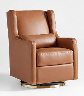 Wally Tan Vegan Leather Nursery Glider Chair