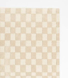 Imperfect Checkerboard Wool Calm Beige Rug