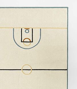 Modern Basketball Court Wool Rug