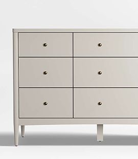 Hampshire Cozy Grey Wood 6-Drawer Kids Dresser