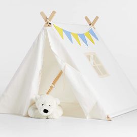 Ivory Collapsable Kids Canvas Play Tent