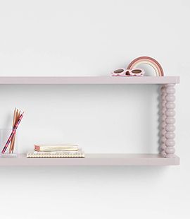 Jenny Lind Kids Violet Wood Spindle Wall Shelf