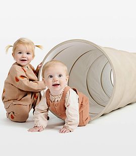 Gathre Millet Beige Vegan Leather Kids Collapsible Play Tunnel