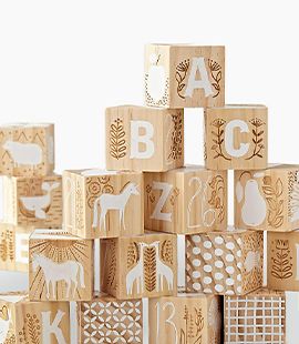 Etched Wooden Baby Blocks