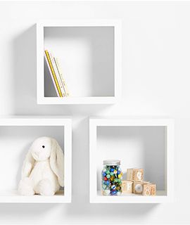 Ever Simple White Floating Cube Shelf