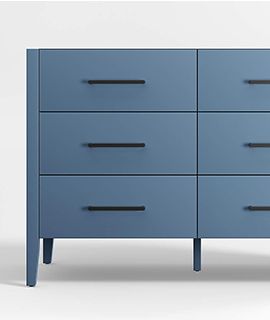 Ever Simple Slate Blue 6-Drawer Dresser