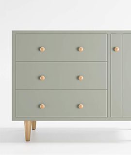 Finn Wide Sage Green 3-Drawer Dresser