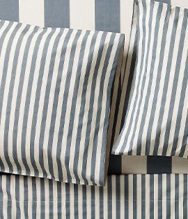 Riviera Slate Blue Stripe Organic Cotton Kids Sheet Set