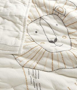 Jungle Lion Organic Cotton Crib Quilt