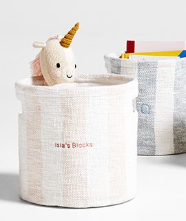 Cove Organic Cotton StripedStorage Bin