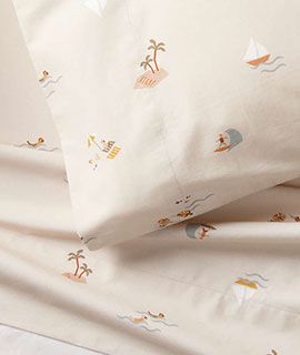 Beach Scene Organic Cotton Sheets