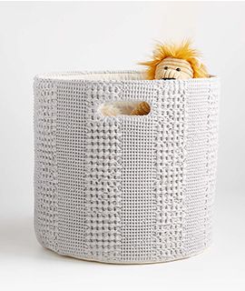 Nella Cotton Waffle Weave Large Storage Bin with Handles