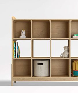 Rue Natural Wood 12-Cube Bookcase