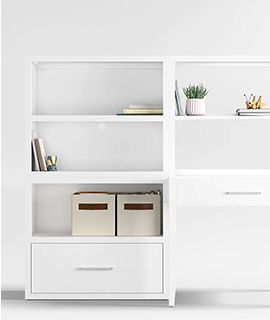 Ever Simple Modular White Wood Workspace Suite