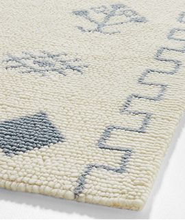Gabey Figures Wool Blue Area Rug