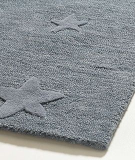 Modern Star Wool Slate Blue Area Rug