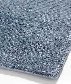 Viscose Double Striped Smoke Blue Area Rug
