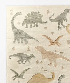 Geo-Dino Hand-Tufted Wool Kids Area Rug