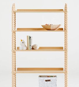 Jenny Lind Maple Wood Spindle 5-Shelf Bookcase