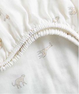 Safari Friends Gauze Organic Cotton Baby Crib Fitted Sheet