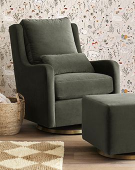 Milo Green Nursery Swivel Glider Chair