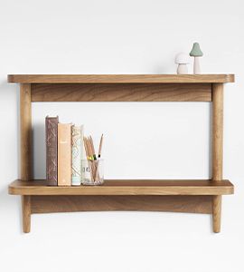 Hampshire Kids Natural Brown 2-Tier Wall Shelf