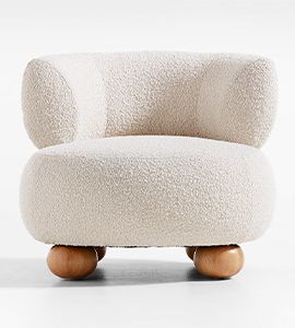 Oki Ivory Boucle Kids Lounge Chair