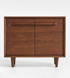 Tatum Walnut Wood 2-Door Kids Storage Bookcase